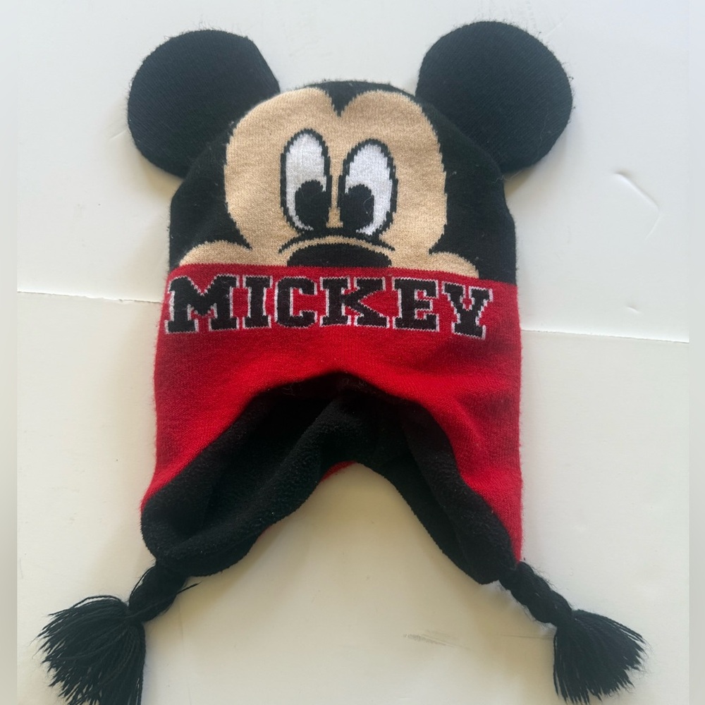 Disney kids Mickey Mouse Graphic Earflap Knit Hat